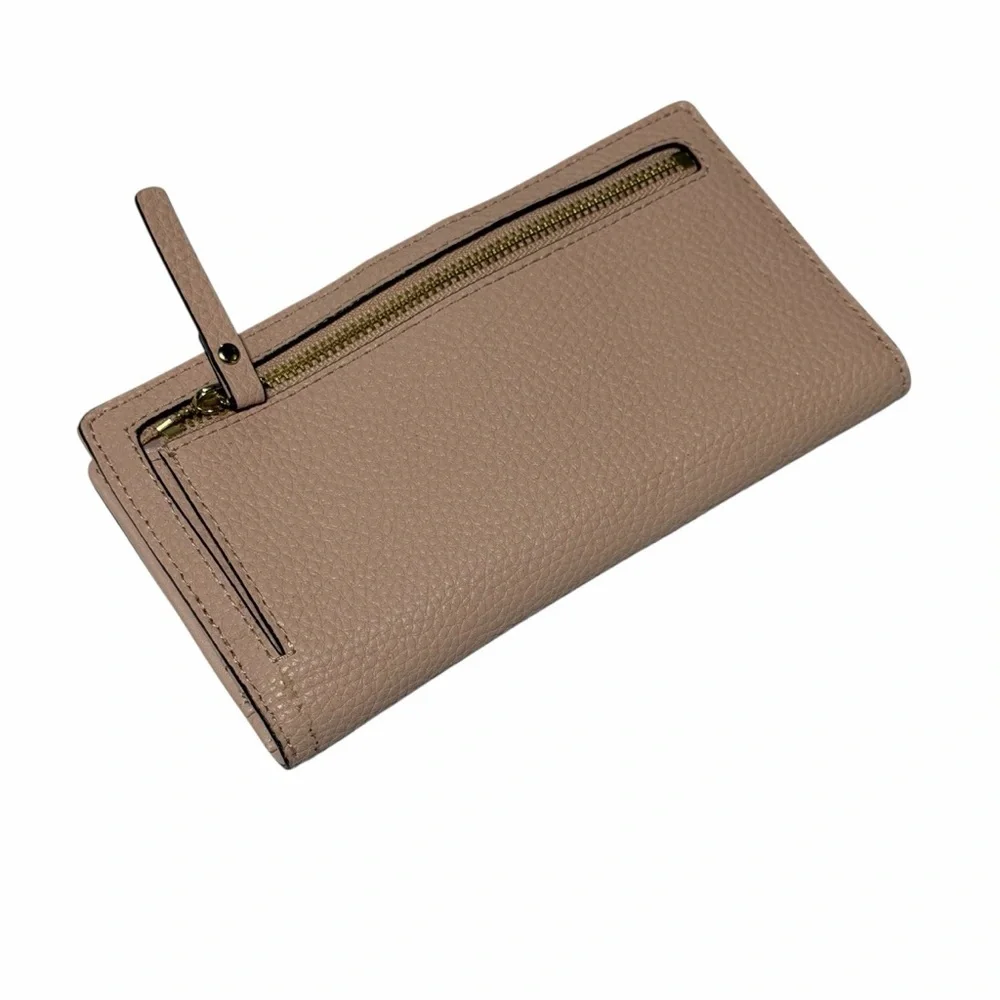 kate spade Pebbled Leather Bow Continental Wallet in Dusty Pink